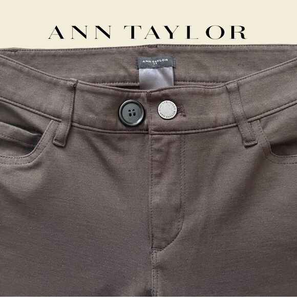 Ann Taylor Slim Pantsuit Brown Buttons 2 ID:70056 Work Formal Business Excellent - Picture 5 of 13